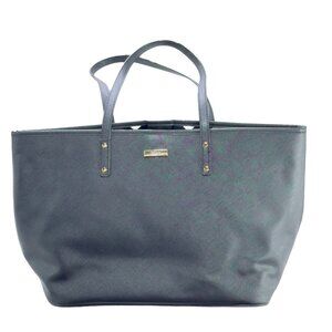 TRINA TURK Womens Handbag Tote Shoulder Bag Black Synthetic Gold-tone Accents XL